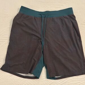 lululemon athletica Men's Athletic Shorts - Dark Brown and Teal